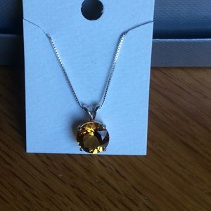 ***SOLD*** Citrine pendant necklace. 925 sterling.